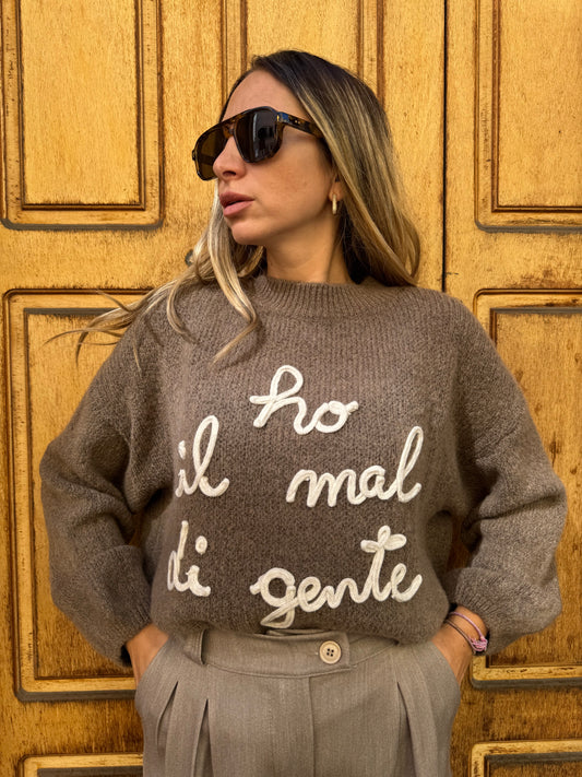 MAGLIONE HO IL MAL DI GENTE TORTORA