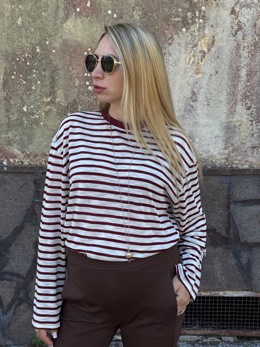 MAGLIA DOROTHY RIGHE BORDEAUX
