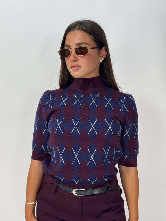 MAGLIONCINO ROMBI BORDEAUX