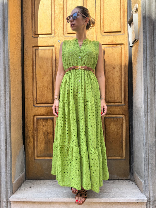 VESTITO AMBRA VERDE ACIDO