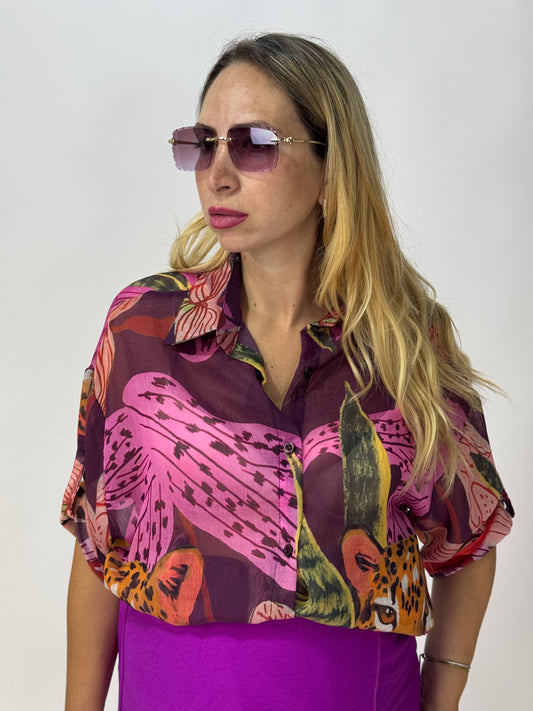 CAMICIA TIGRE MAGENTA