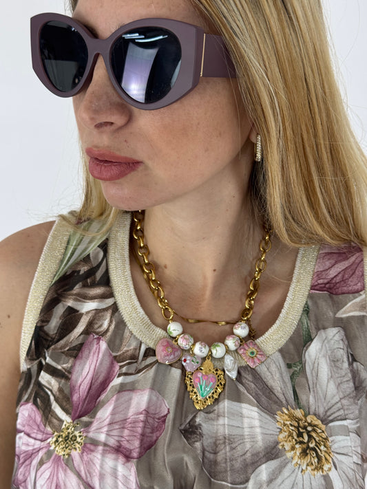 COLLANA FLOREAL ROSA