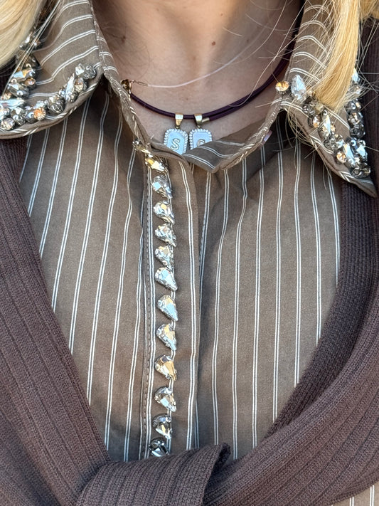 CAMICIA STRASS + MAGLIONCINO
