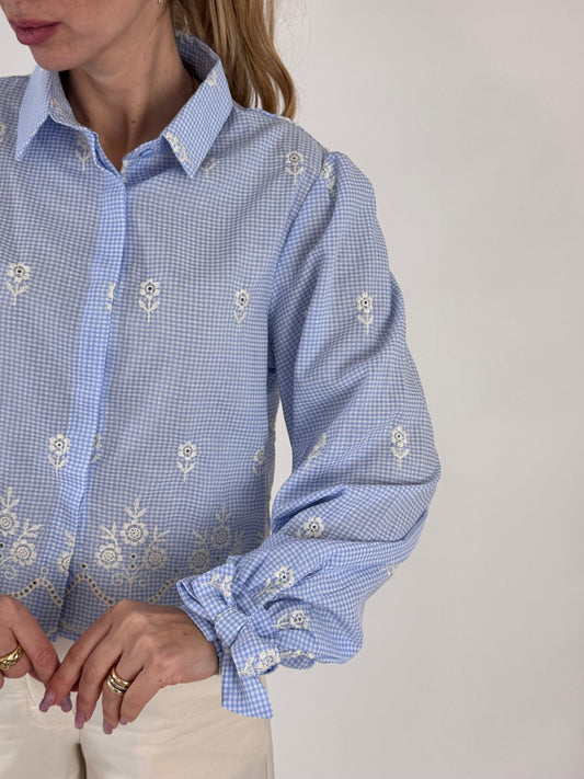 CAMICIA CROP JOLIE AZZURRA
