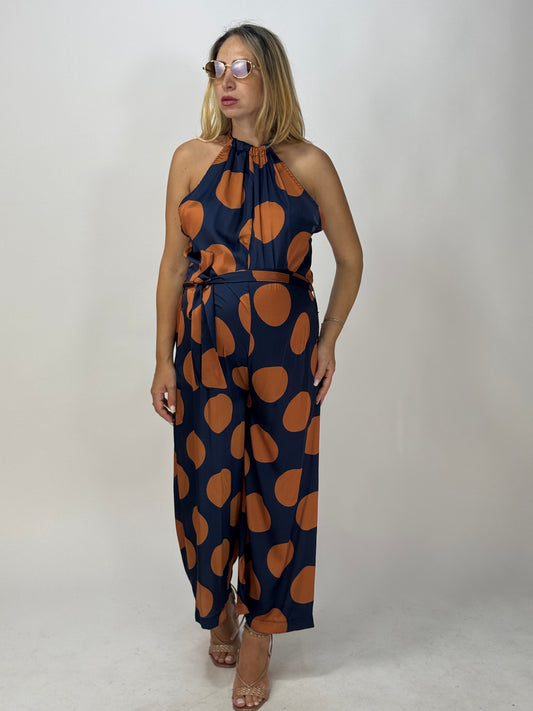 JUMPSUITE BLU POIS