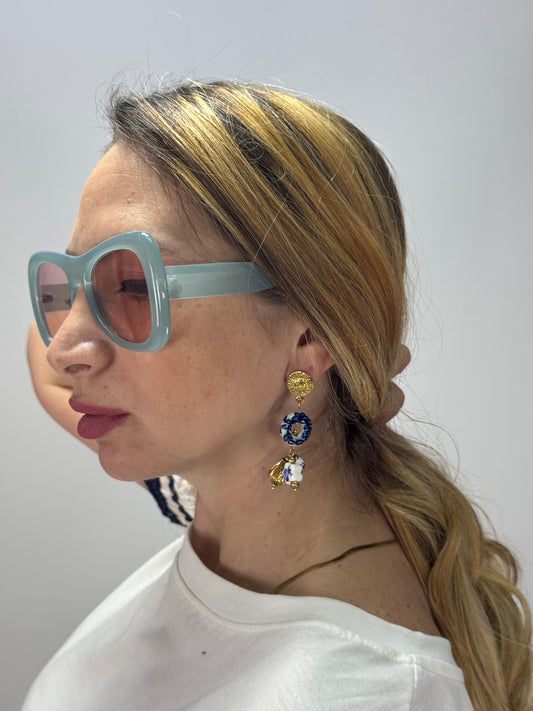 ORECCHINI NELSA PENDENTI BLU