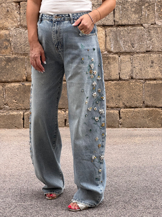 JEANS BALLOON FIORI LUMINOSI