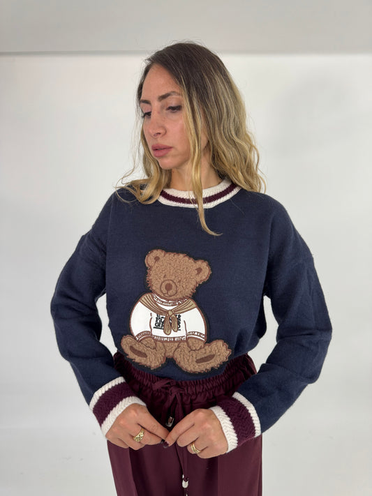 MAGLIONE SEWN TEDDY BLU**PREORDINE**