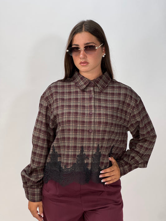 CAMICIA QUADRETTI BORGOGNA