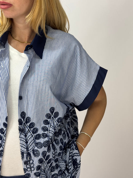 CAMICIA SORAYA RICAMI BLU