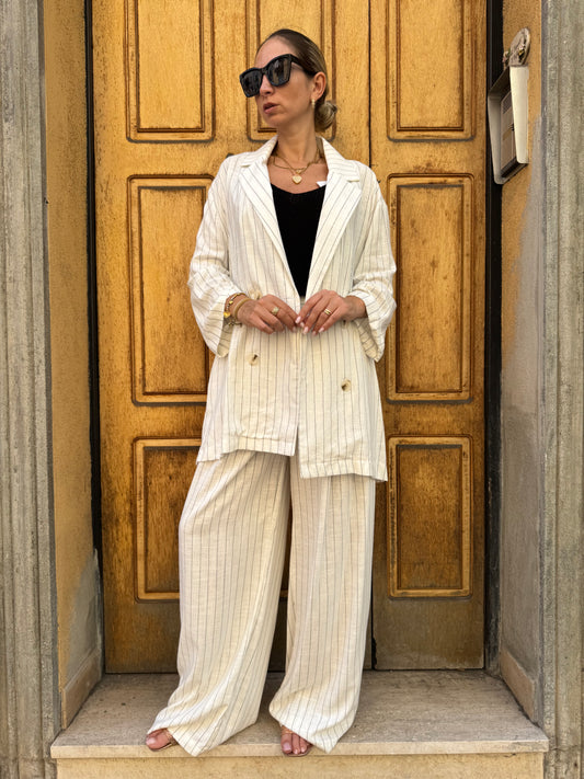 TAILLEUR GESSATO LINO BIANCO