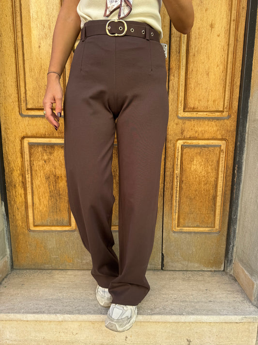 PANTALONE PALAZZO PUNTO MILANO CHOCO