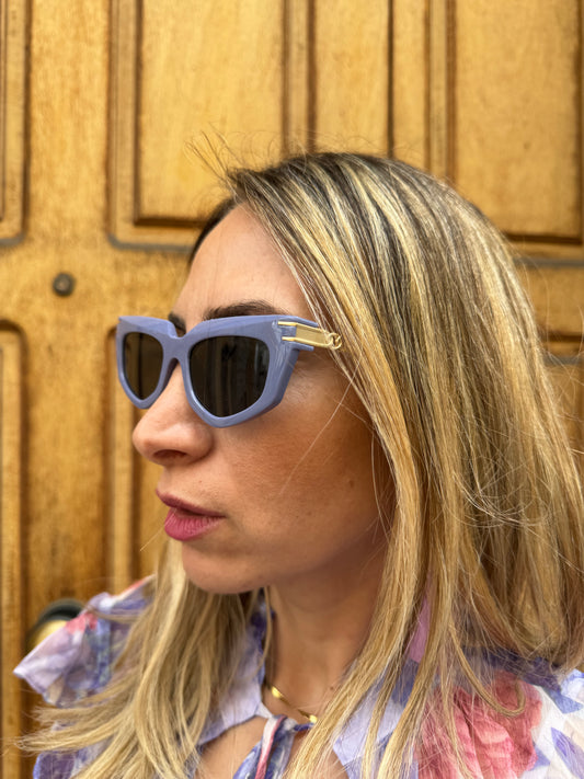 OCCHIALI VIOLA E ORO