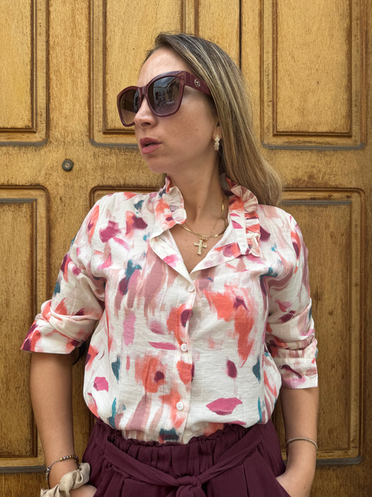 CAMICIA NUANCED BORDEAUX