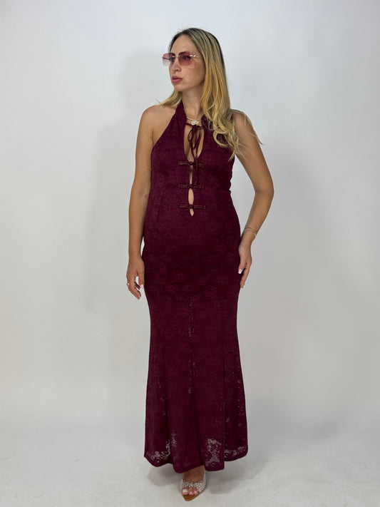 VESTITO SHANGAI BORDEAUX