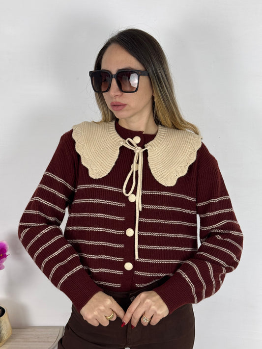 CARDIGAN SAMARA BORDEUAX