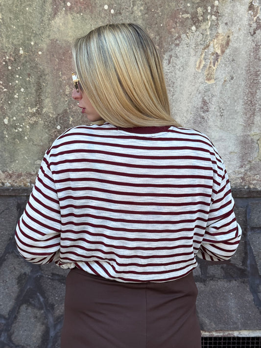 MAGLIA DOROTHY RIGHE BORDEAUX