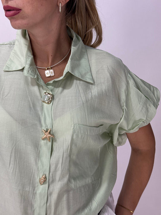 CAMICIA VERDE BOTTONCINI MARINI