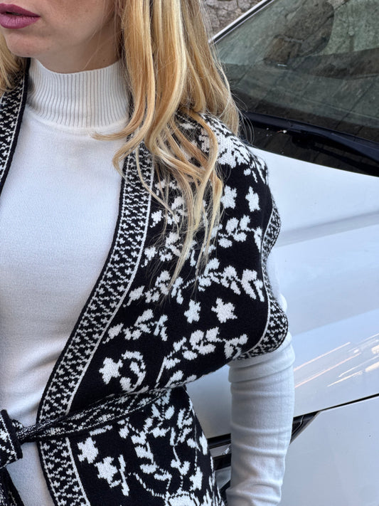 CARDIGAN GIROMANICA CON CINTURINO