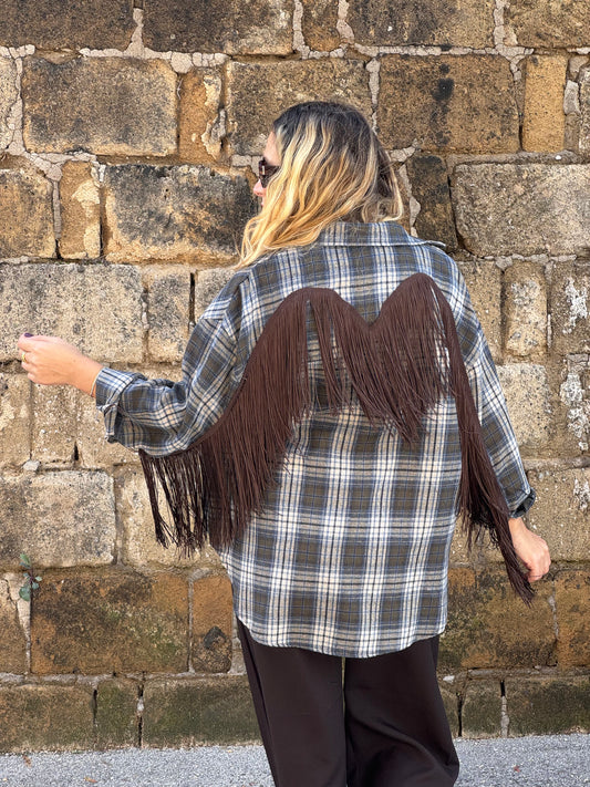 CAMICIA QUADRI FRANGE CHOCO