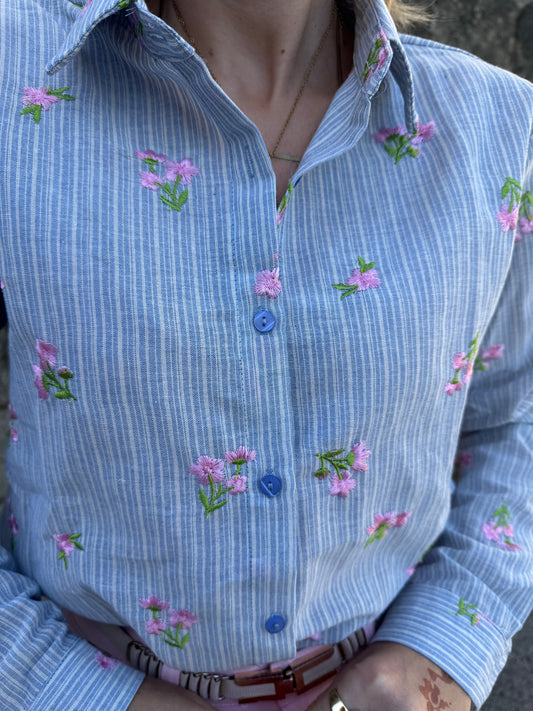 CAMICIA RIGHE FIORELLINI