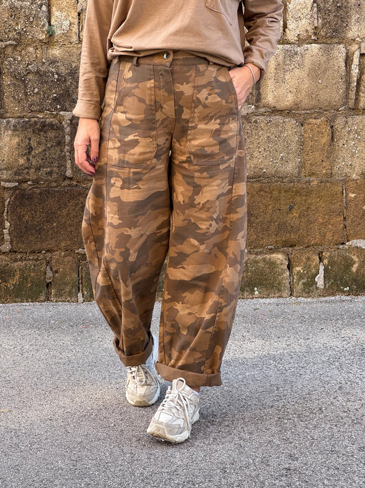 PANTALONE BALLOON MIMETICO BEIGE