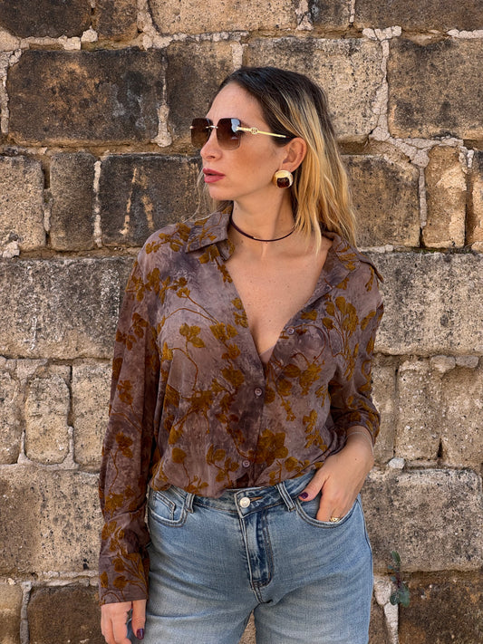 CAMICIA NEBRASKA RICAMI COCCIO