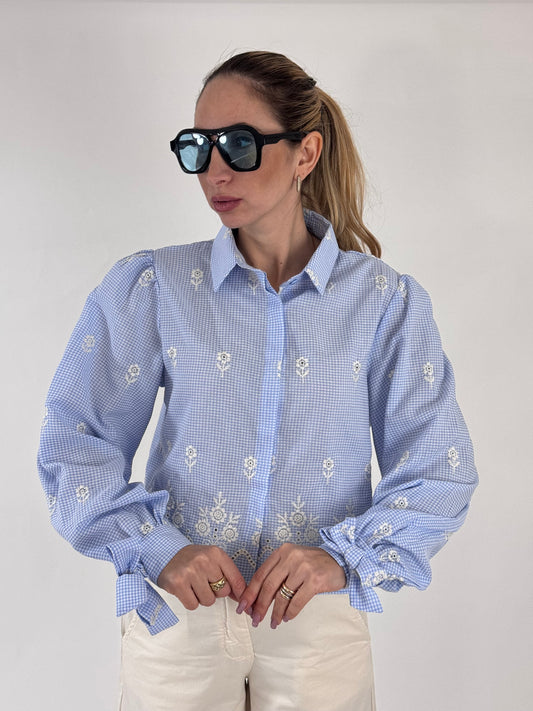 CAMICIA CROP JOLIE AZZURRA