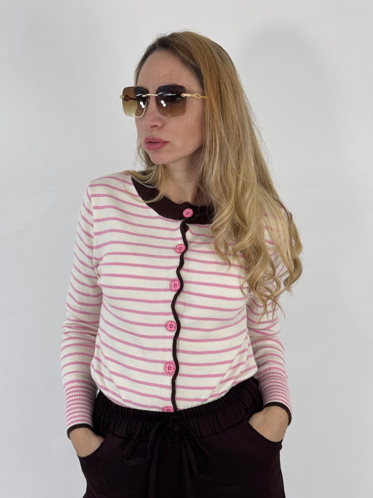 CARDIGAN A RIGHE BROOKE