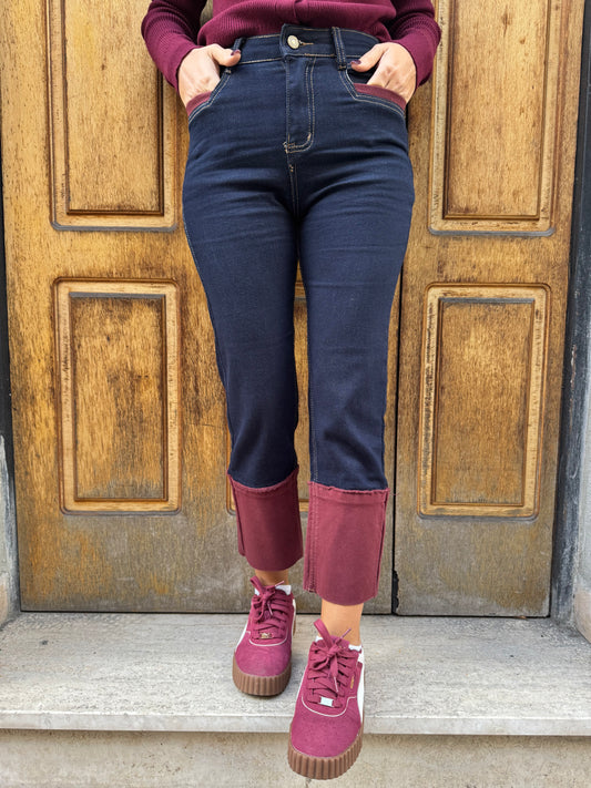 JEANS PIEGONE BORDEAUX