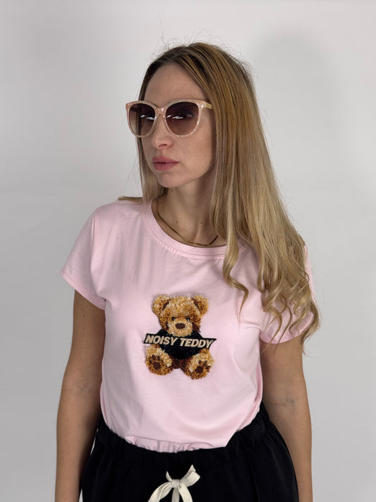 T-SHIRT NOISY TEDDY ROSA