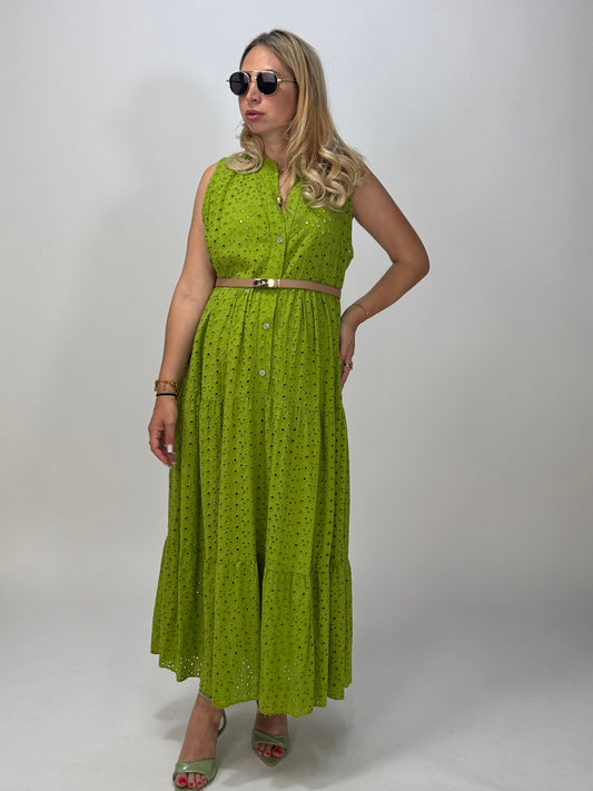 VESTITO AMBRA VERDE ACIDO