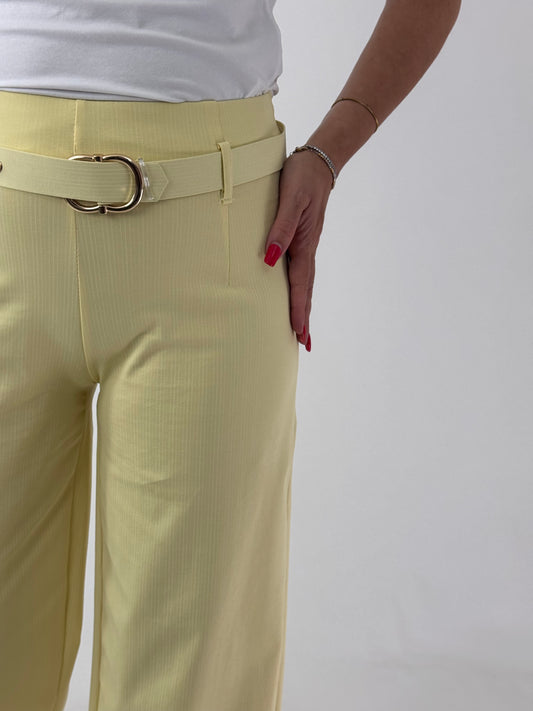 PANTALONE INES GESSATO GIALLO