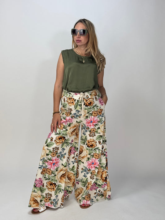 PANTALONE FIORI COLORATI