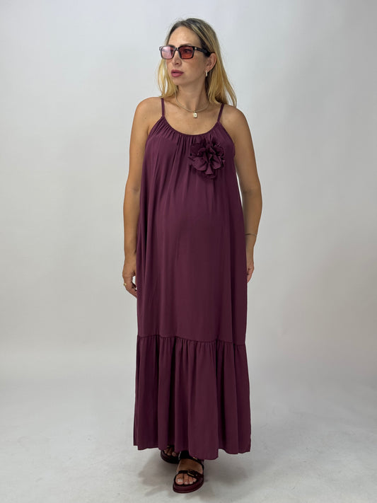 VESTITO FLOWER PRUGNA
