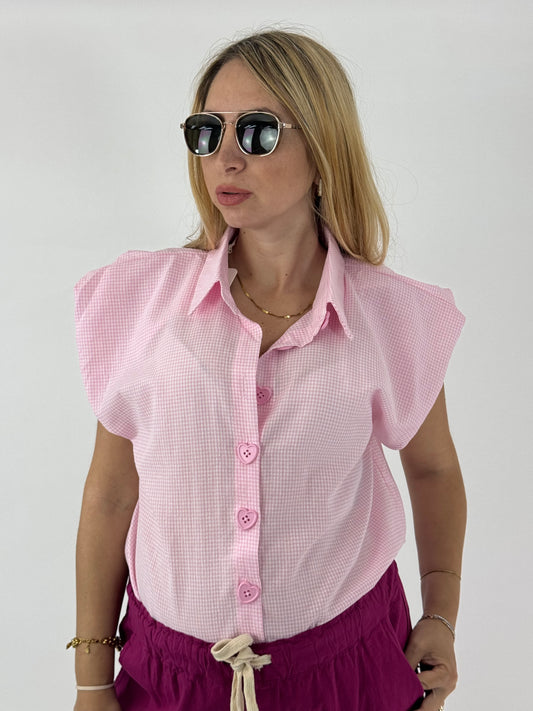 CAMICIA QUADRI ROSA