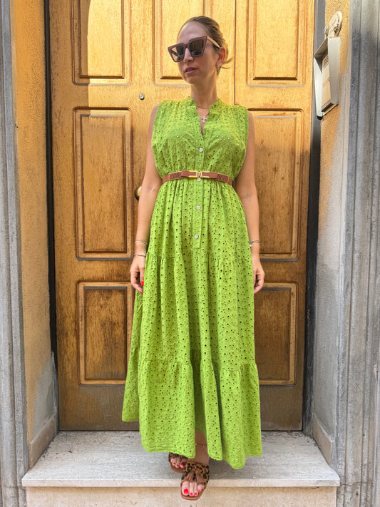 VESTITO AMBRA VERDE ACIDO