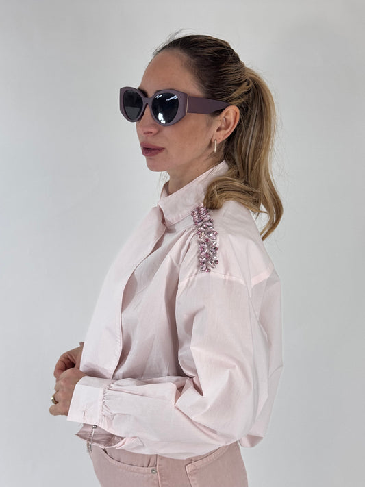 CAMICIA ARIELLE STRASS ROSA