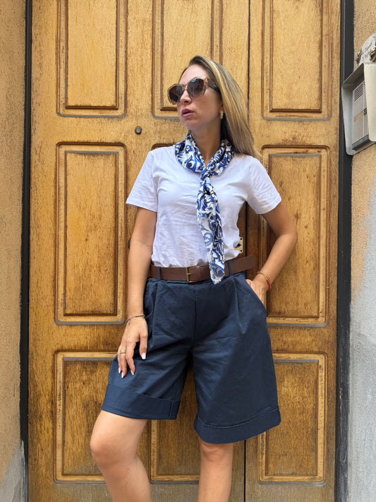 BERMUDA BLU CON CINTURINO