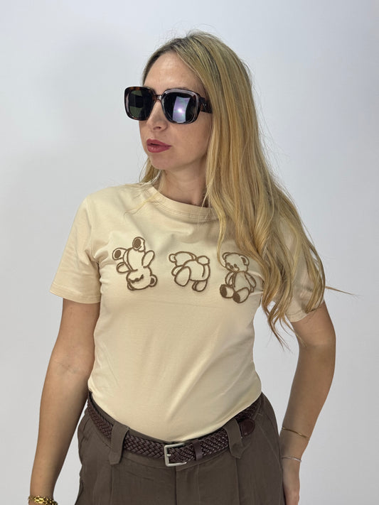 T-SHIRT TEDDY IN RILIEVO