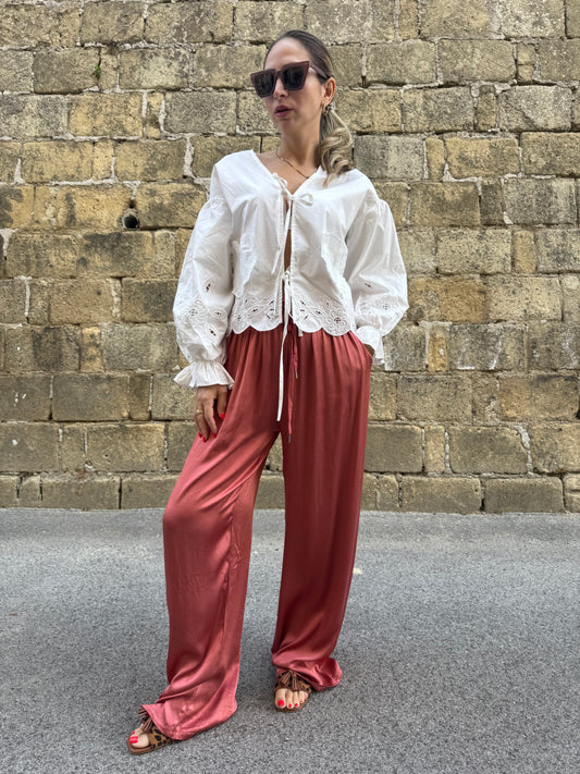 PANTALONE 100% VISCOSA SALMONE