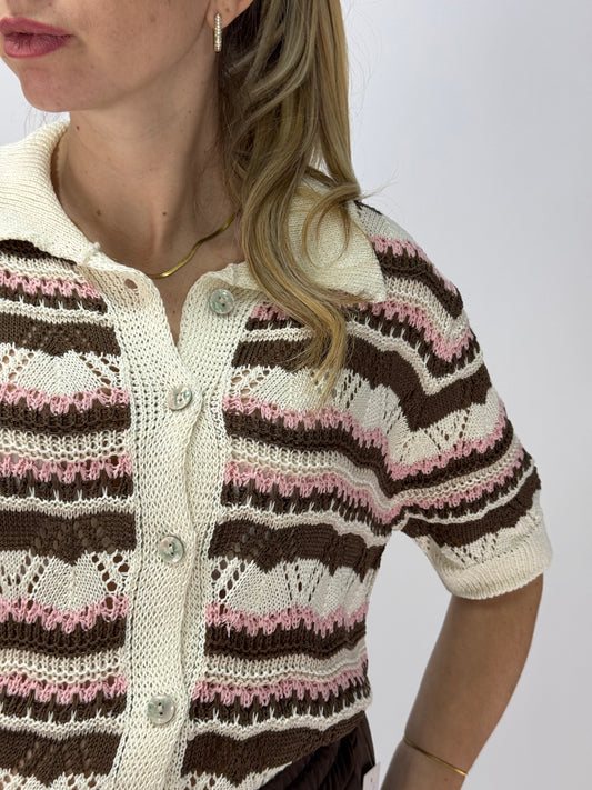 CARDIGAN IN FILO CHOCO