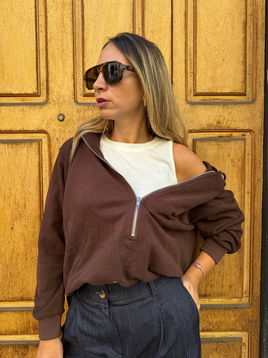 CANOTTA + FELPA MARRONE