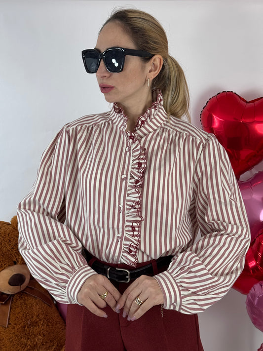 CAMICIA LISBONA RIGHE ROSSE