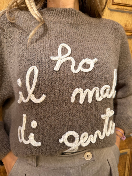 MAGLIONE HO IL MAL DI GENTE TORTORA