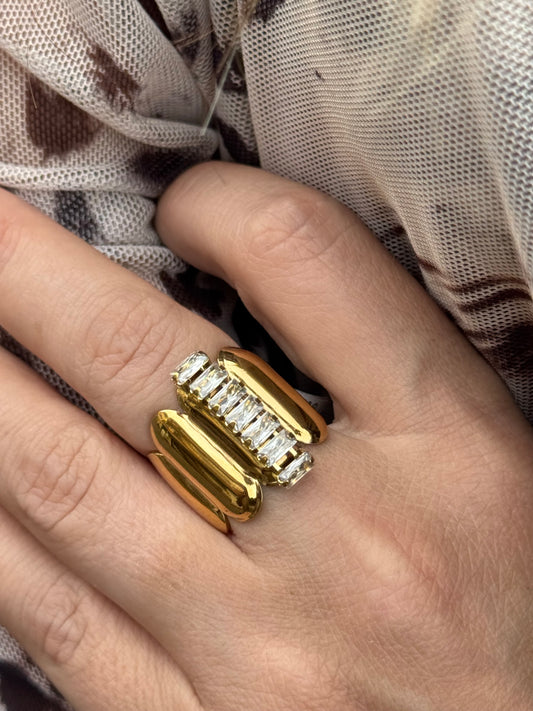 ANELLO PIETRE BAGUETTE
