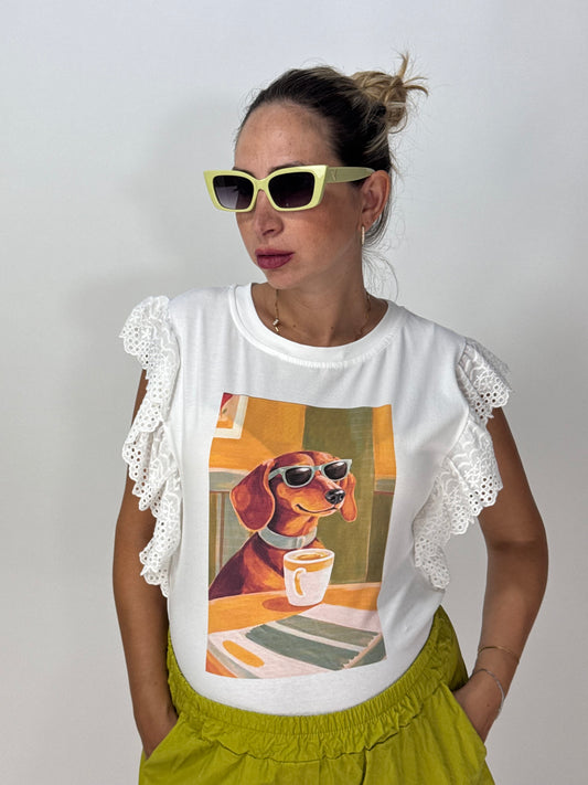 T-SHIRT DOG IN PIZZO