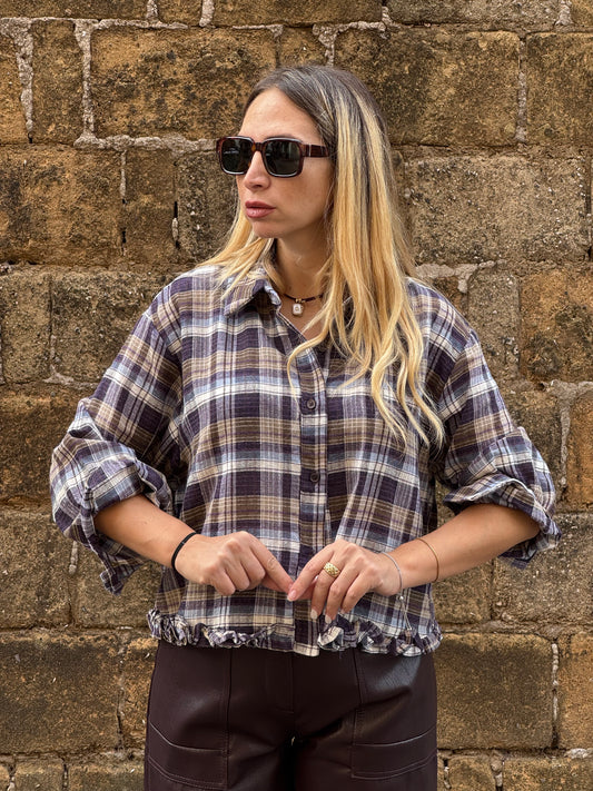 CAMICIA QUADRI ORLO ARRICCIATO