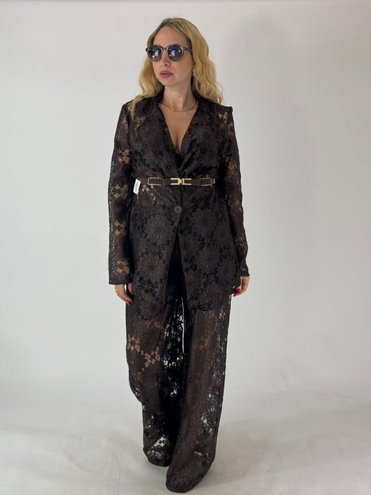 TAILLEUR IN PIZZO CHOCO