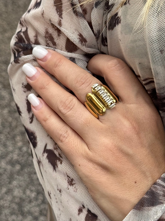 ANELLO PIETRE BAGUETTE